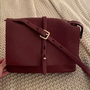 Italian Leather Maroon Shoulder Bag